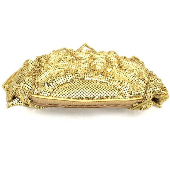 Vintage 1980s Braciano Gold Mesh Bag Clutch/ Shoulder Bag 1980s Mob Wife - Picture 4 of 6